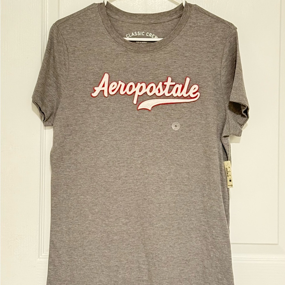 Aeropostale Heather Gray Tee with Red Logo